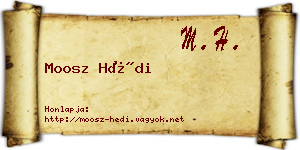 Moosz Hédi névjegykártya